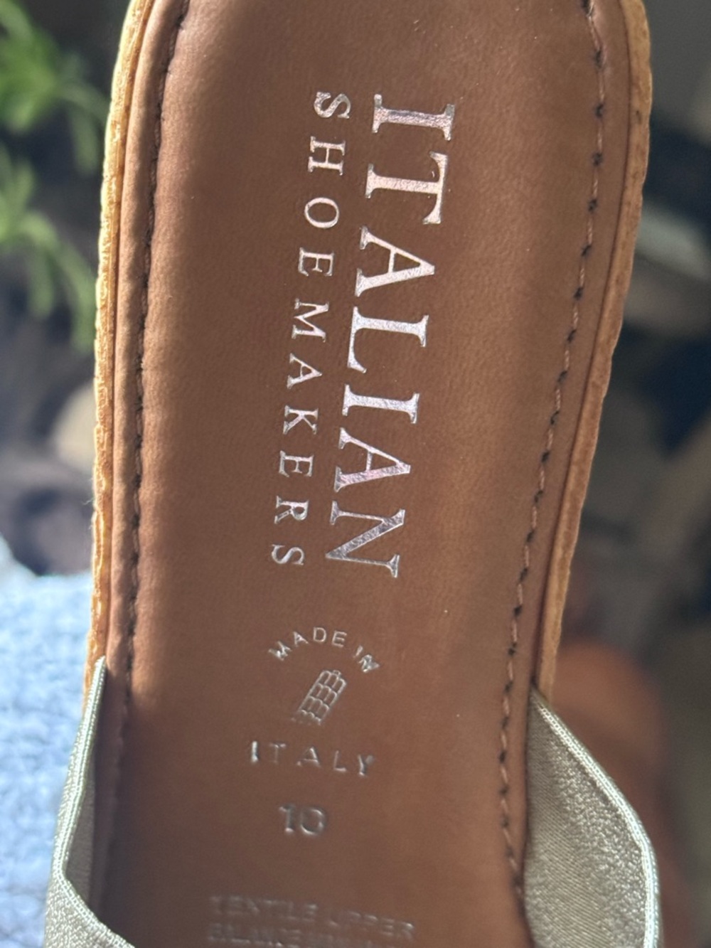 Italian Shoemakers Metallic Slip-On Sandal with Tan Footbed - Picture 3 of 11